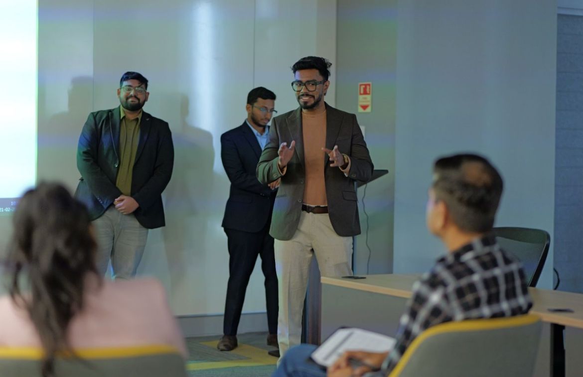 Industry mentors guiding participants